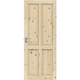 Swedoor Clever-line Tradition 04 massiv fyldningsdør, ubehandlet fyr, 62,5 x 194 cm (7x20)