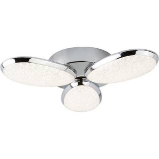 Lori LED loftlampe, 3 lyskilder, Ø 44 cm, krom/frostet, glas