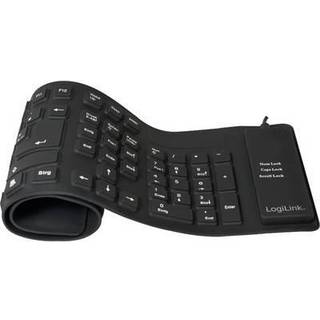 Tastatur USB / PS/2 Flexibel Wasserfest schwarz - (Fjernlager - levering 2-4 døgn!!)
