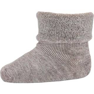 MP Denmark - Rip Wool Uldsokker - Light Brown Melange - 17-18