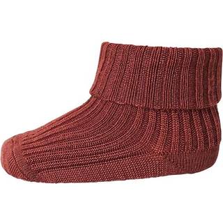 MP Denmark - MP Rip Wool Uldstrømper - Dark Brick - 15-16