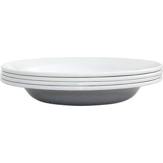 Dyb tallerken 22 cm. 4 stk. Grå