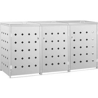 Enkelt Skraldespandsskjuler 240 L Rustfrit Stål - 3 skraldespande