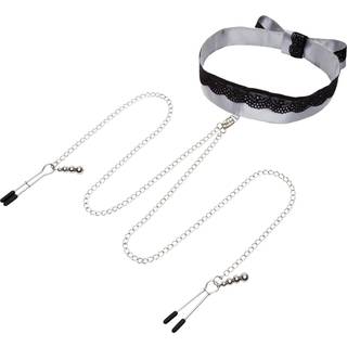 Fifty Shades of Grey Play Nice Satin & Lace Collar & Nipple Clamps