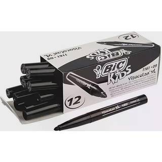 BIC Visa Color Tusch, 3 mm, Sort - 12 stk.