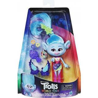 DreamWorks Trolls Glam Chenille Modedukke med kjole, sko og tilbehør - inspireret af Trolls World Tour, til piger 4 år og derover