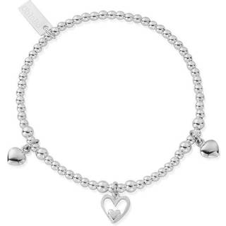 ChloBo Silver Triple Heart Bracelet - Silver - 18cm