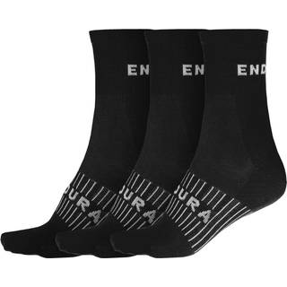 Endura Coolmax Stribet Cykelstrømper 3 stk. Sort - Strømpe str. 37-40