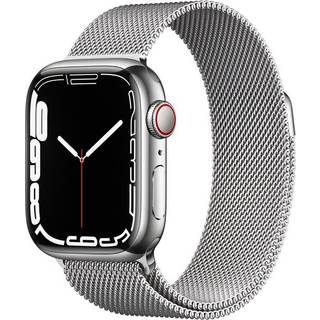 Apple Watch S7 GPS/Cell 41mm Silver Stain S Silver Mil Loop | ✔︎ På lager online
