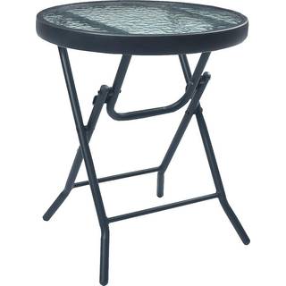 bistrobord 40x46 cm stål og glas sort
