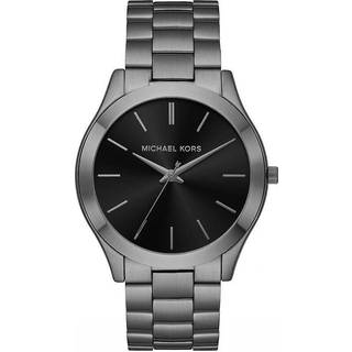 MK Oversized Slim Runway Gunmetal Watch And Jet Set Charm Leather Wallet Gift Set - Grey - Michael Kors - ONE SIZE
