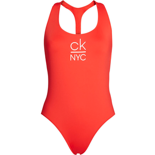 Calvin klein Scoop badedragt uden bøjle, rød, Størrelse: XS, Dame