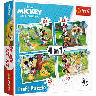 Trefl: En skøn dag for Mickey 4-i-1 puslespil - 35, 48, 54, 70 brikker