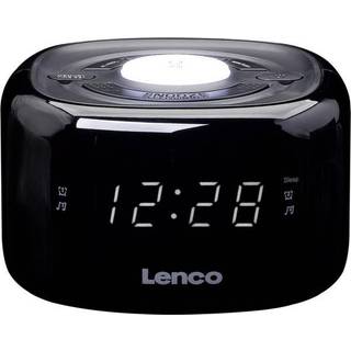 Lenco - FM Clock Radio med natlys Sort - CR-12BK