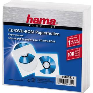 HAMA CD/DVD lomme af papir, 100 stk. | PRIS-MATCH