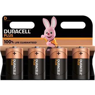 Duracell Plus D LR20 Batteri, 4 stk