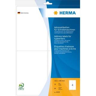 HERMA adresse etiket t/skrivemaskine 102 x 148 mm, 80 stk.