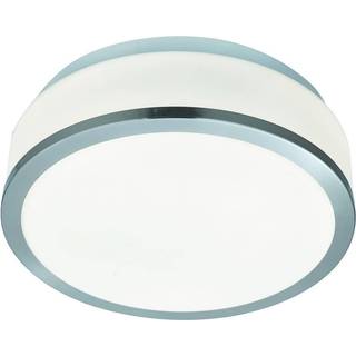 Flush loftlampe IP44, Ø 28 cm, satineret sølv