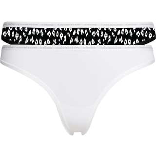 Calvin Klein 2-pak One Cotton Stretch Thong - Black/White - Large