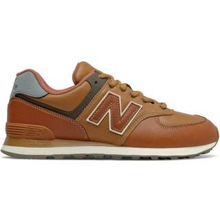 New Balance Mænd 574 i Brun/Orange læder, Størrelse 45