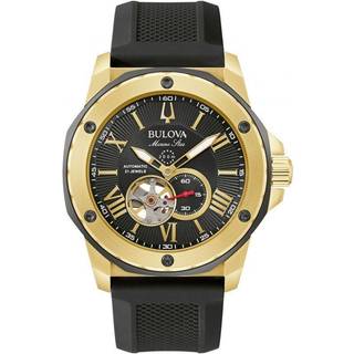 Bulova Marine Star 98A272 Automatic Black Silicone Strap Watch - W09354
