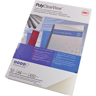 GBC PolyClear indbindingsomslag A4 350mic frosted klar 100stk