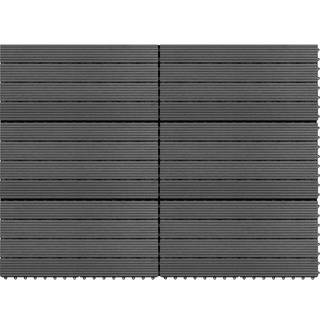 WPC-fliser 60 x 30 cm 6 stk. 1 m² grå