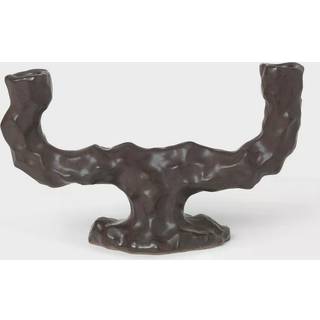 Dito Candle Holder - Double - Dark Brown