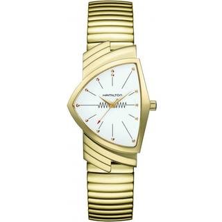 Hamilton Ventura Flex Quartz Gold PVD Case Stainless Steel Bracelet Men's Watch H2430111
