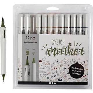 Creativ Company Sketch Marker Tusser Afdæmpede Farver 12-pak