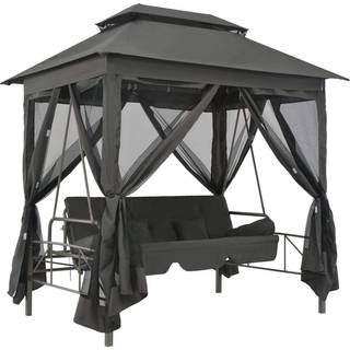 pavillon med konvertibel gyngesofa cremehvid