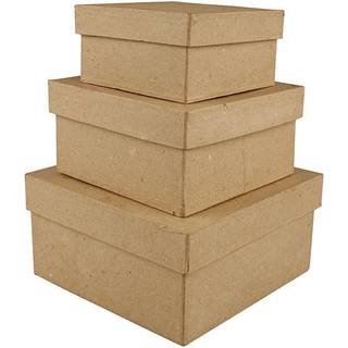 Creativ Company Square Boxes Papier-mache 3pcs.