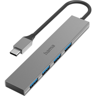 HAMA USB-C Hub - 4x USB-A Porte 5 - Grå