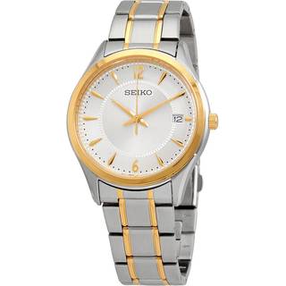 Seiko SUR468P1 Neo Classic Hvid/Gul guldtonet stål Ø39.4 mm