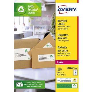 Avery LR7162-100 Adresse etiketter små kuverter 16 pr. ark 99.1 x 33.9 100 ark