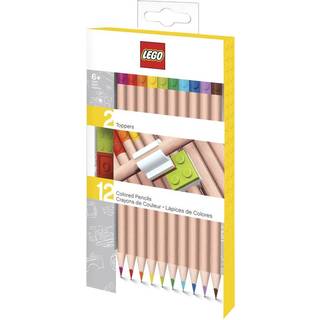 LEGO farveblyanter og 1 klods-top - 12 stk