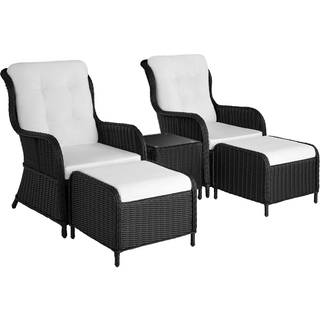 Polyrattan havestole Benissa med havebord - sort