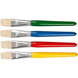 Børnepensler 4 stk. - Flade, 19 cm, 20 mm bredde