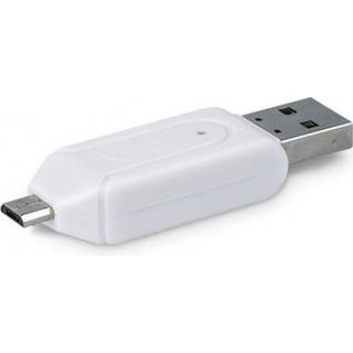 Forever microSD / SD-hukommelseskortlæser USB + microUSB OTG - Hvid