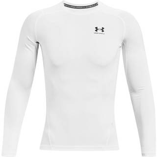 Under Armour Heatgear Comp Long Sleeve Men - White, Black, Size XL - white
