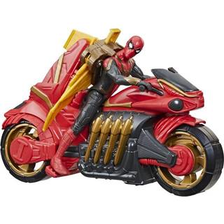 SpiderMan No Way Home Jet Web Cycle - motorcykel og SpiderMan-figur med vinger - 15 cm