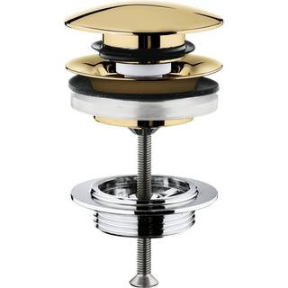 Grohe Push-up bundventil med overløb - Poleret cool sunrise