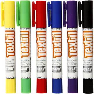 Playcolor Tekstilfarver - 6 Assorterede Voksfarver