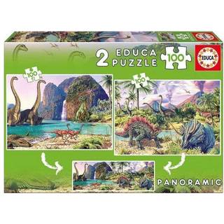 Educa Puslespil, Dino World - 2 x 100 brikker
