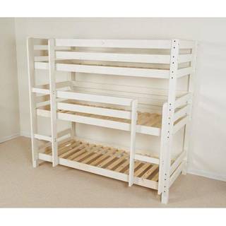 3 etage, køjeseng hvidpigmenteret, 90 cm bred inkl. lamelbunde