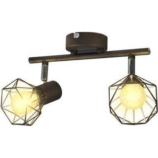 spotlight med 2 LED-pærer industriel stil sort