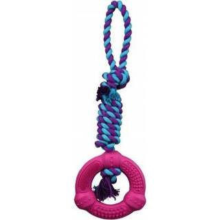 Trixie Playing Rope with Ring 12 cm/41 cm assorted colours