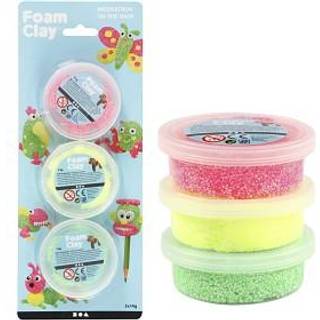 Foam Clay® - Lys Grøn, Neon Pink & Gul, 3x14g