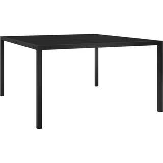 havebord 130x130x72cm stål og glas sort