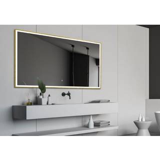 Nordic Bad Tanja 2 LED-spejl, m/messing ramme, touch knap, 160 x 80 cm